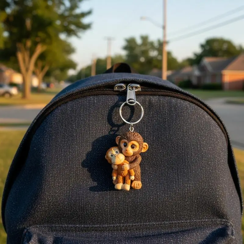 1Pcs 3D Cute Punch Monkey Holding Toy Bag Pendant Protect Punch Monkey Keychain Decoration For Backpack Purse Keys