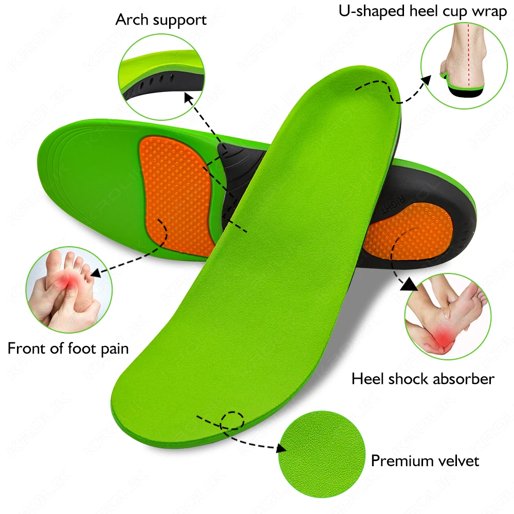 Orthopedic Shoes Sole Insoles For Feet Arch Plantar Fasciitis Pads X/O Type Legs Correction Flat Foot Arch Support Sports Insert