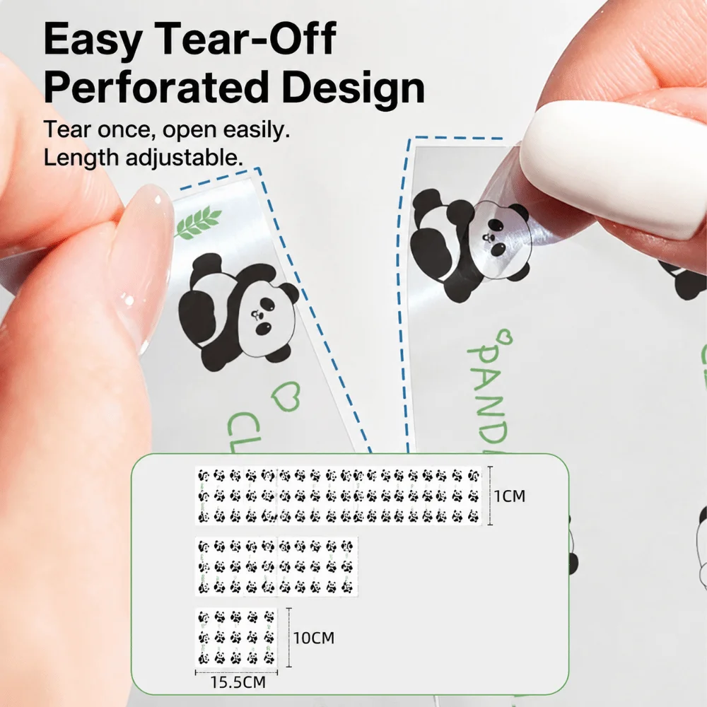 Disposable Barrier Film Tape Clear Wrap Panda Pattern Isolation Membrane Protective Anti-Fouling Protective Film Wrap