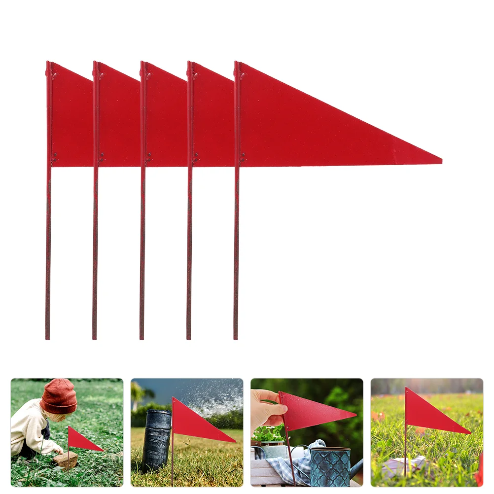 5 Pcs Yard Supplies Lawn Flags Marking Triangular Garden Irrigation Sprinkle Water