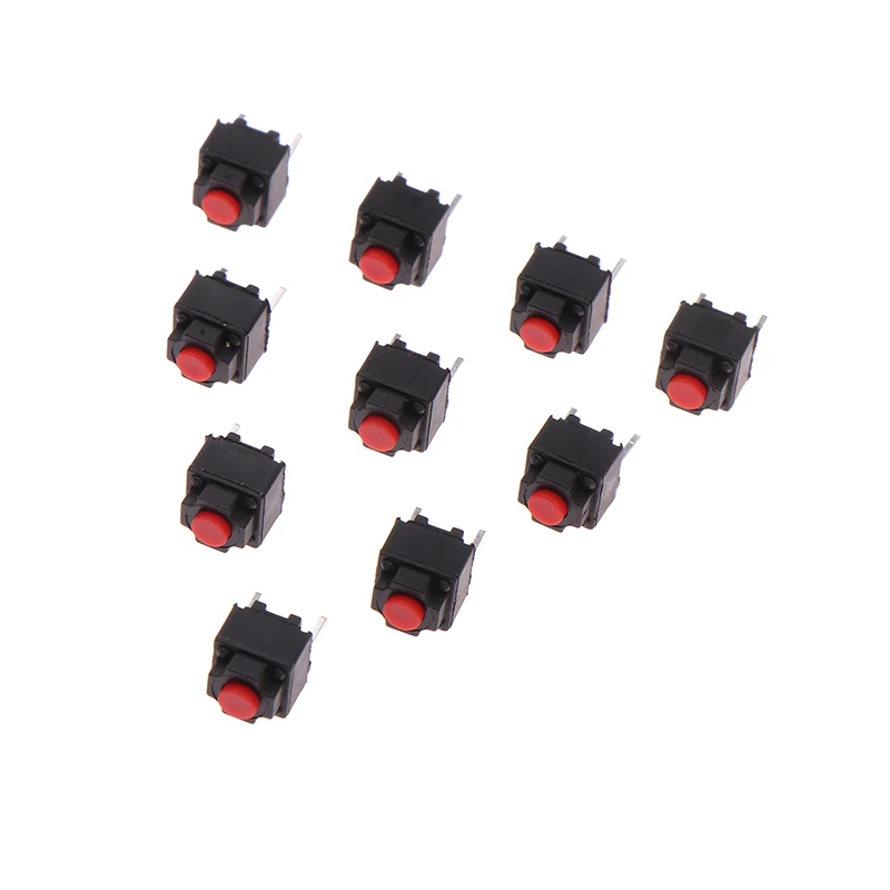 10Pcs Dustproof Silent Red Headed Switch Wireless Mouse Button Micro Switch 6*6*7.3 DIY Accessories Mute Button