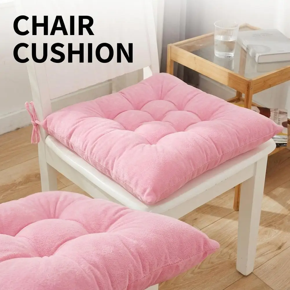 Solid Color Square Chair Soft Comfortable Seat Cushion Tie On Pillow Sofa Chair Decor Seat Cushion Student Chair Cushion Pads 쿠션