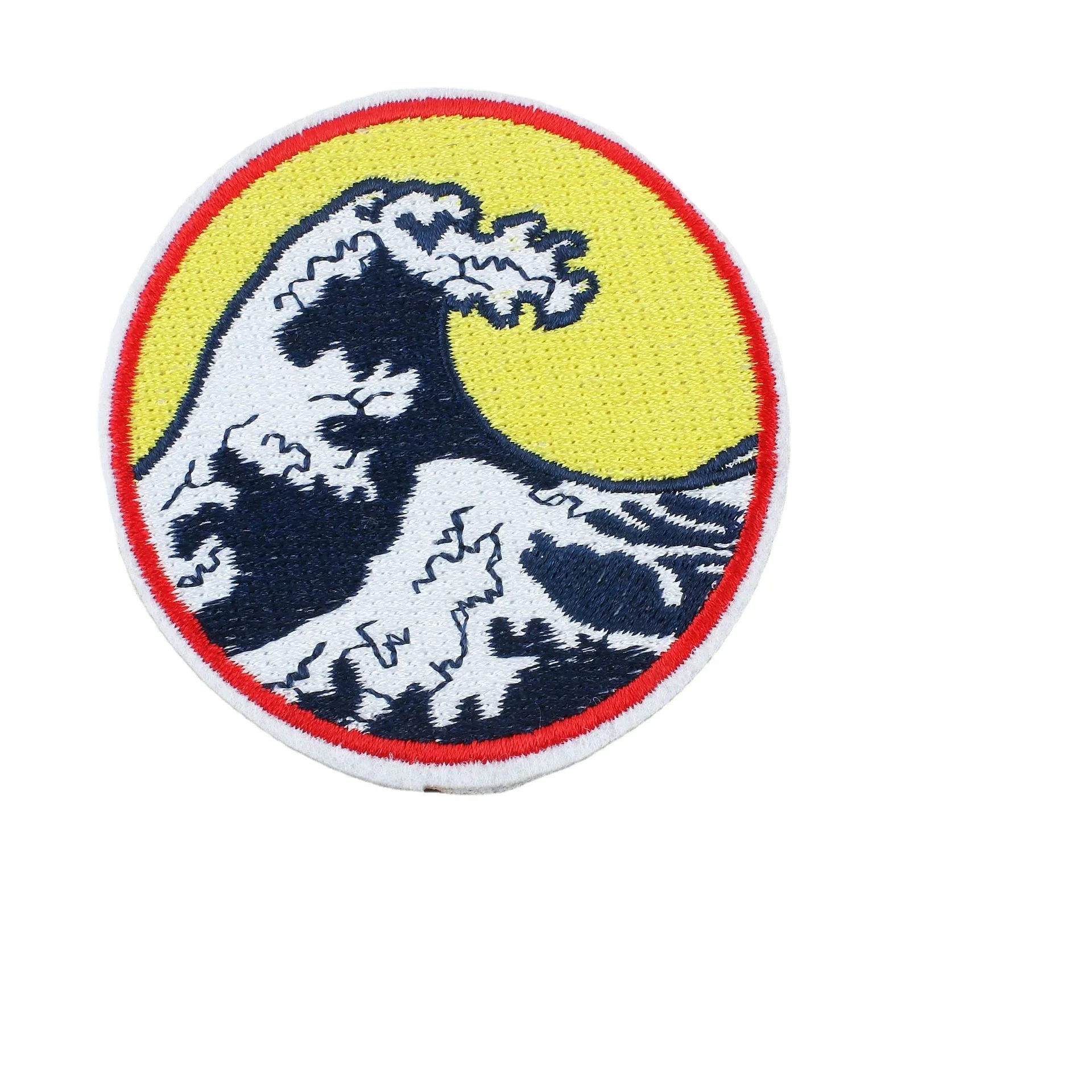 موجة القماش ملصق الجبل والنهر صورة التطريز ملصق لاصق شارة الصبي الكرتون التطريز #5