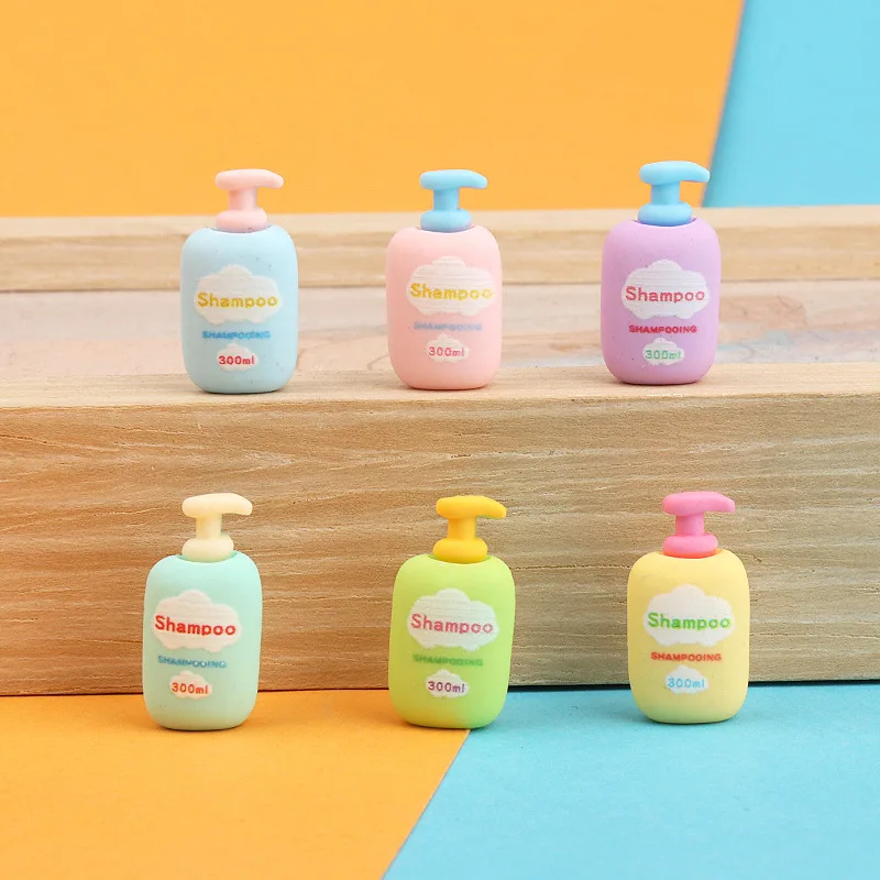 10Pcs Kawaii Flat‑Back Resin Mini Shampoo Bottle Charms Miniature DIY Craft Materials Scrapbooking Embellishment Accessories
