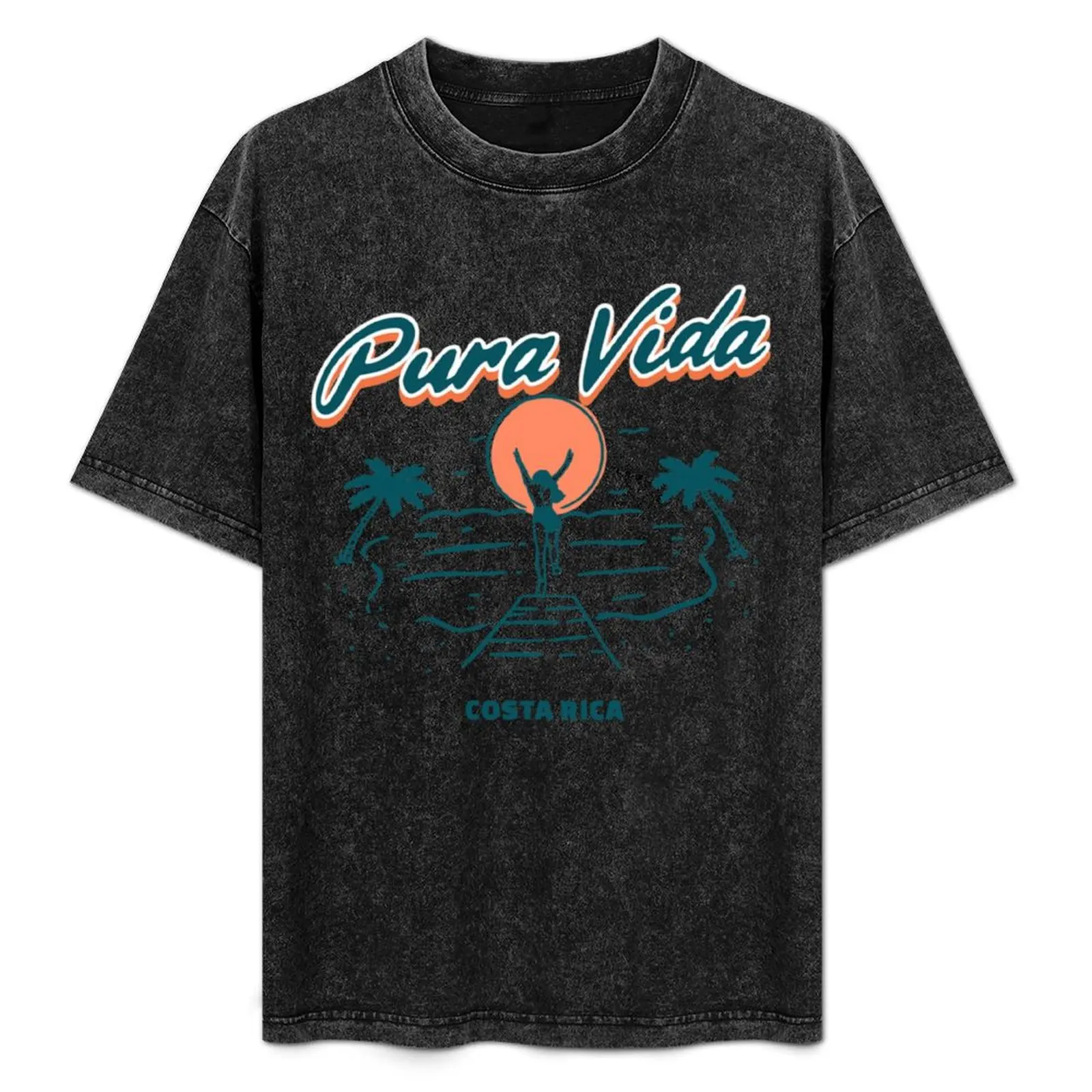 

Pura Vida Vintage T-Shirt Basic All Season Solid T-Shirt