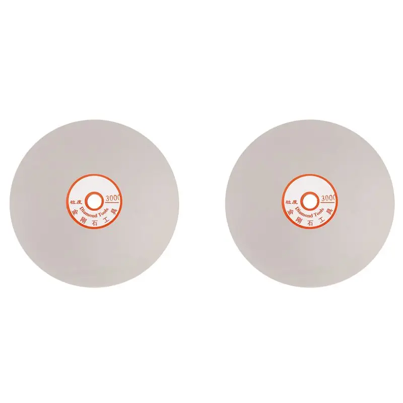 

A98E-2Pcs 6 Inch Grit 3000 Diamond Coated Flat Lap Wheel Jewelry Polishing Grinding Disc