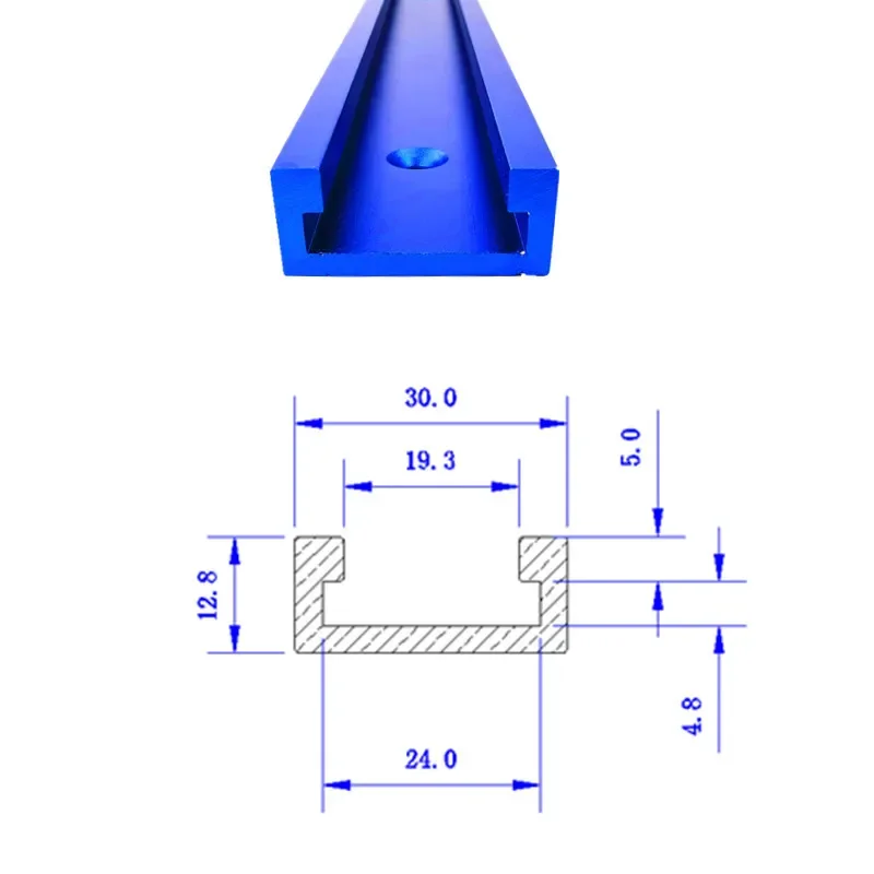 Luva de alumínio T-Track 100-1200mm para carpintaria 19 #   T-slot mitra track gabarito mitra track stop para mesa de roteador serras de fita ferramentas diy