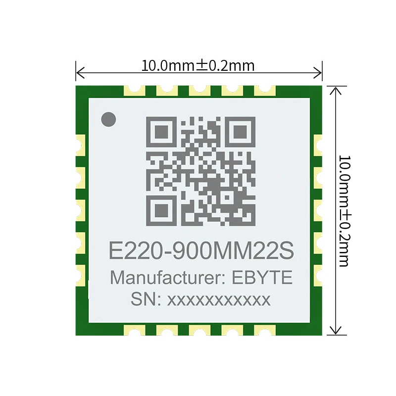 LoRa LLCC68 Wireless Module 868MHz/915MHz Low Power 22dBm 5.5KM E220-900MM22S Smaller Size Antenna Stamp Holes SPI