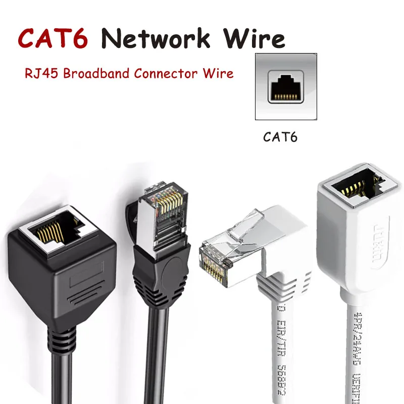 

Сетевой соединительный кабель CAT6 из бескислородной меди с разъемами RJ45, широкополосный удлинительный кабель Cat6 (штекер-гнездо)
