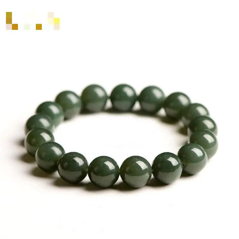 

Certified Chinese Jade Bracelet Men Women Certified Jewelry Genuine China Nephrite Stone Green Jade Bracelet Girlfriend Mom Gift