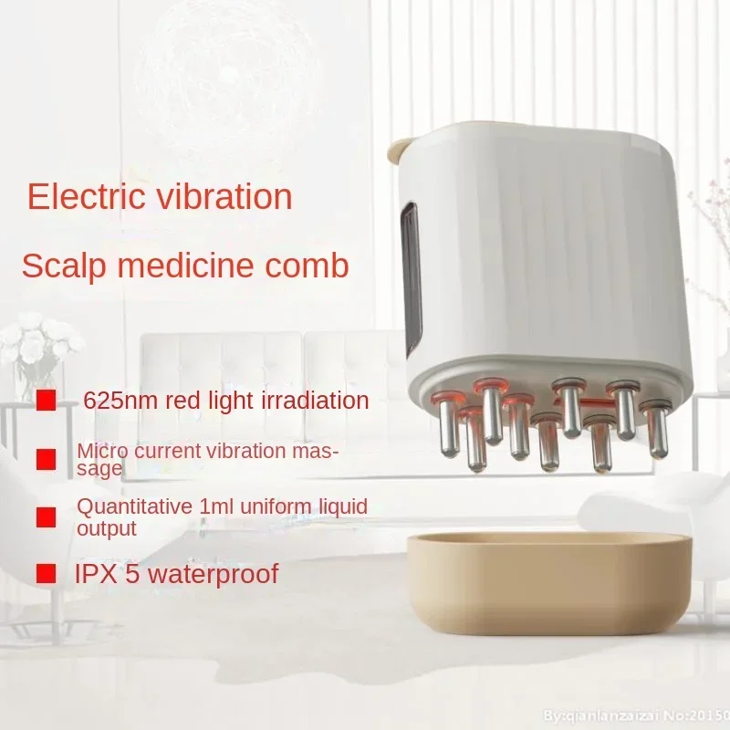Minoxidil Electric Scalp Guide Comb Medicine Comb Red Light Wave Hair Care Vibration Massage Evenly Spread Scalp