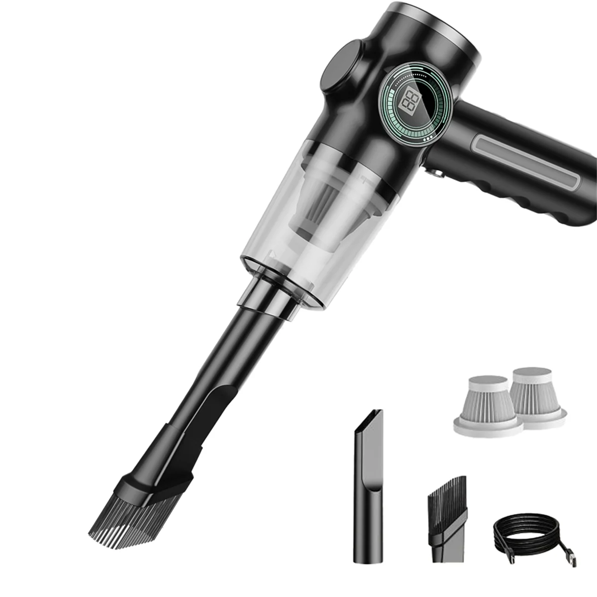 

A04V Wireless Automobile Vacuum Cleaner 5in1 Portable Vacuum Handheld Electric Appliance Cleaner for Car Home,Black