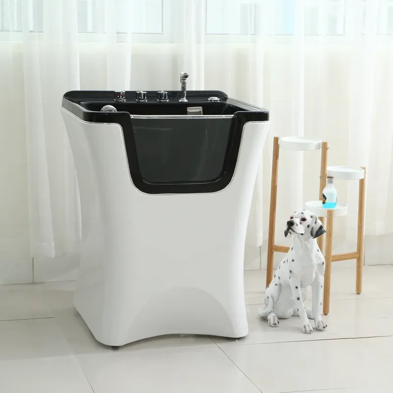 Modern Acrylic Bathtub with Air Massage for Dogs and Cats Freestanding Indoor Bathroom Use