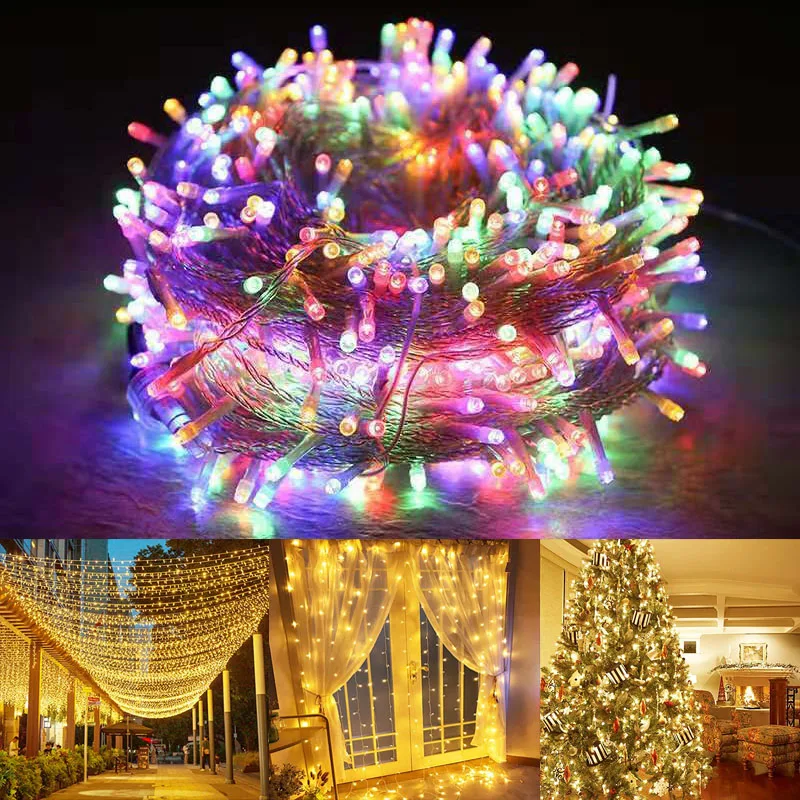 20M 10M Led String Christmas Lights 8 Modes Fairy Light For Garden Gazebo bedrooms Wedding Party Holiday Christmas Decorations