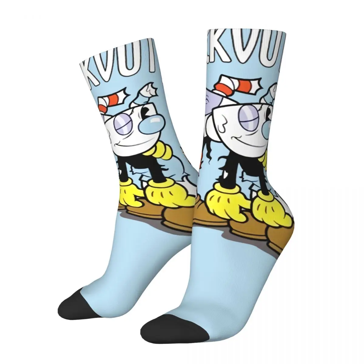 Hip Hop Retro Vintage Retro Crazy Men's Socks Unisex Cuphead Mugman Game Street Style Pattern Printed