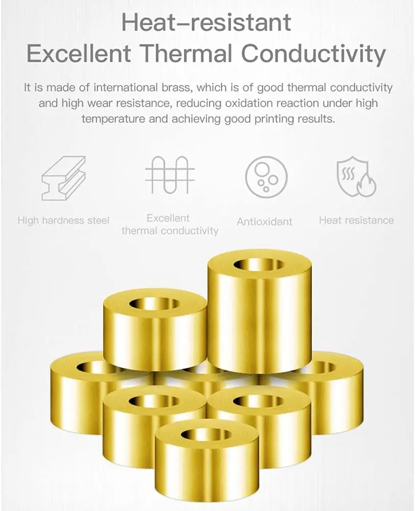 Creality 5 unids/set 0,2/0,4/0,6/0,8/1,0mm boquillas de latón extrusora Hotend para CR-6 SE/Ender-3 Series/Ender 5 piezas de impresora 3D