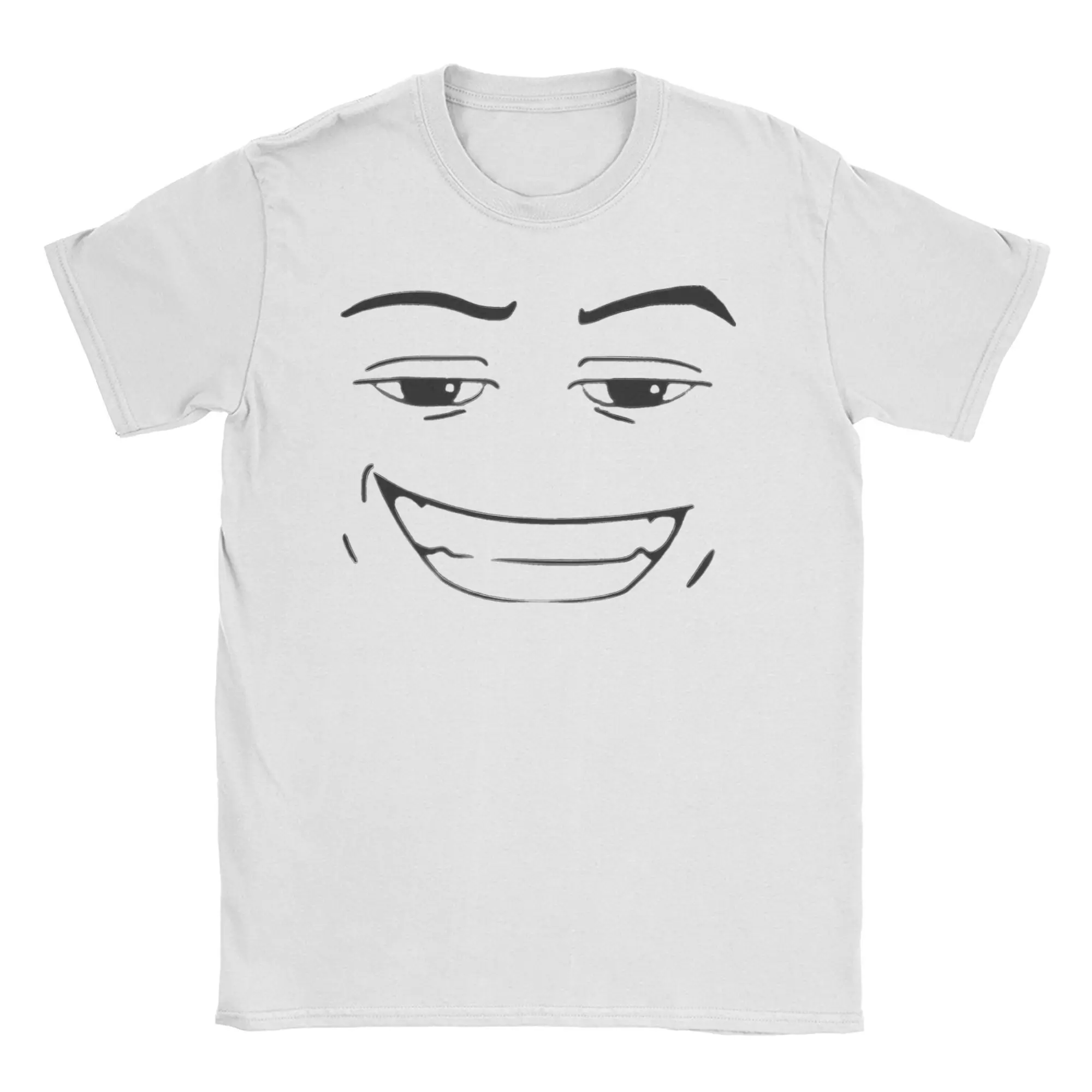 Happy Robot Face Men Women T Shirts Robloxs  Unique Tees Short Sleeve Crew Neck T-Shirts Cotton Plus Size Clothes