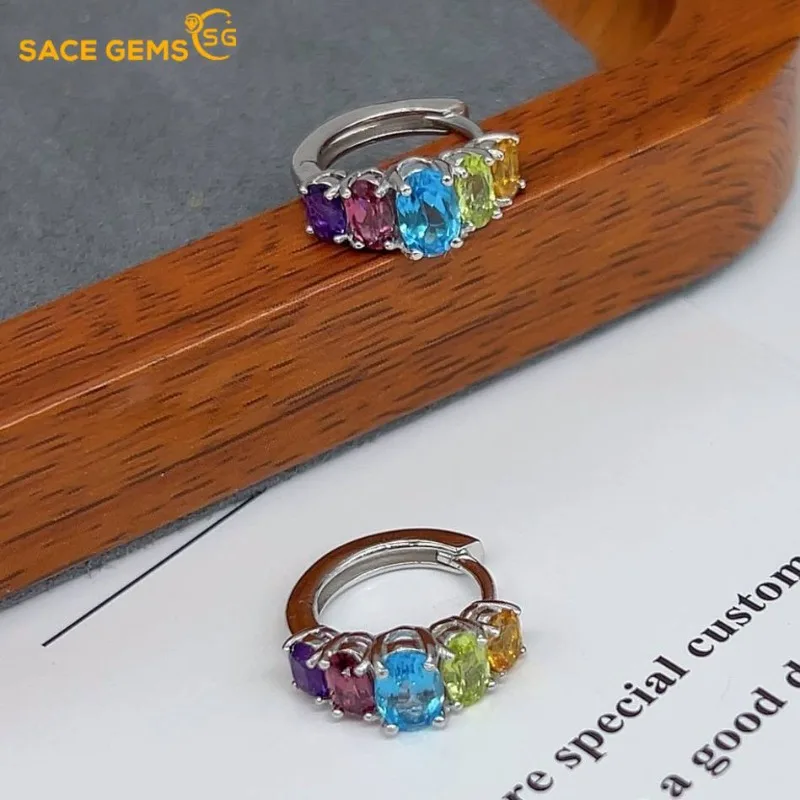 

SACE GEMS Fashion Drop Earrings for Women 925 Sterling Silver Natural Spinel Ear Clip Wedding Party Fine Jewelry Gift Wholesaler