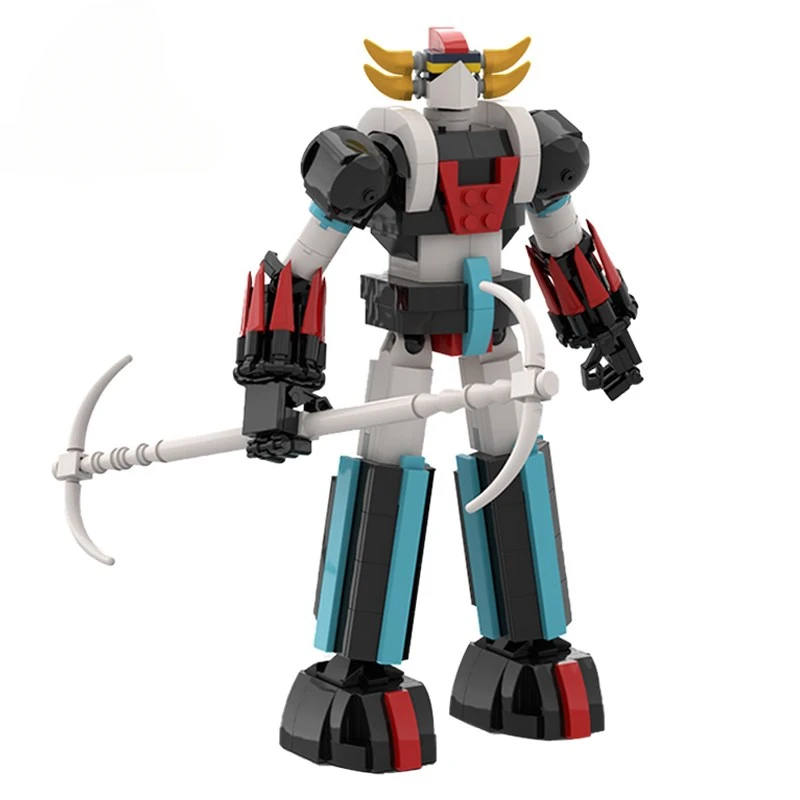 MOC-36429 figurki Anime Grendizereds Space techniczny Mecha zestaw klocków budowlanych Goldorakeds UFO Model robota dla dzieci Puzzle zabawki prezent