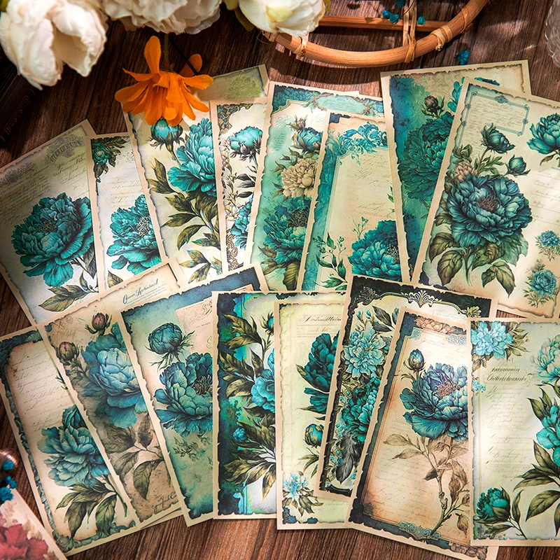 32pcs/pack Plants Flowers Material paper Vintage Collage Junk Journal DIY Scrapbook Aesthetics Stationery Supplies Craft Paper