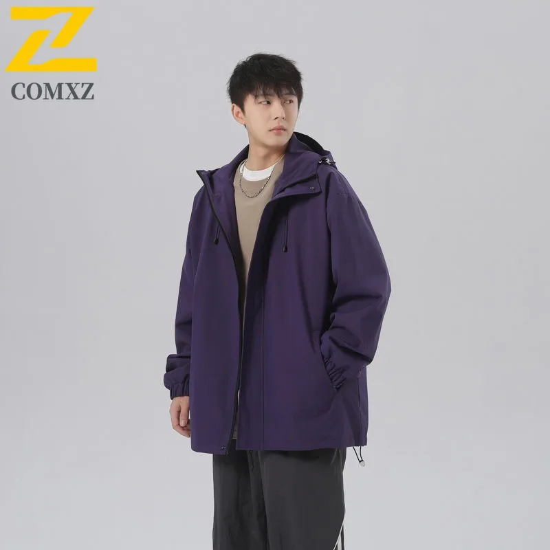 

Men's Lightweight Jacket Spring Autumn New Comfortable Breathable Windproof Waterproof Windbreaker Hiking Camping Hooded Jacket