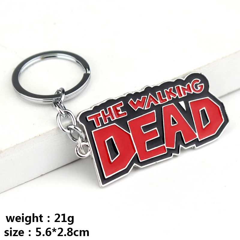 The Walking Dead Movie Series Pendant Keychain Red Letter Metal Keyring Keychains for Women Men Jewelry Accessory Gifts Souvenir