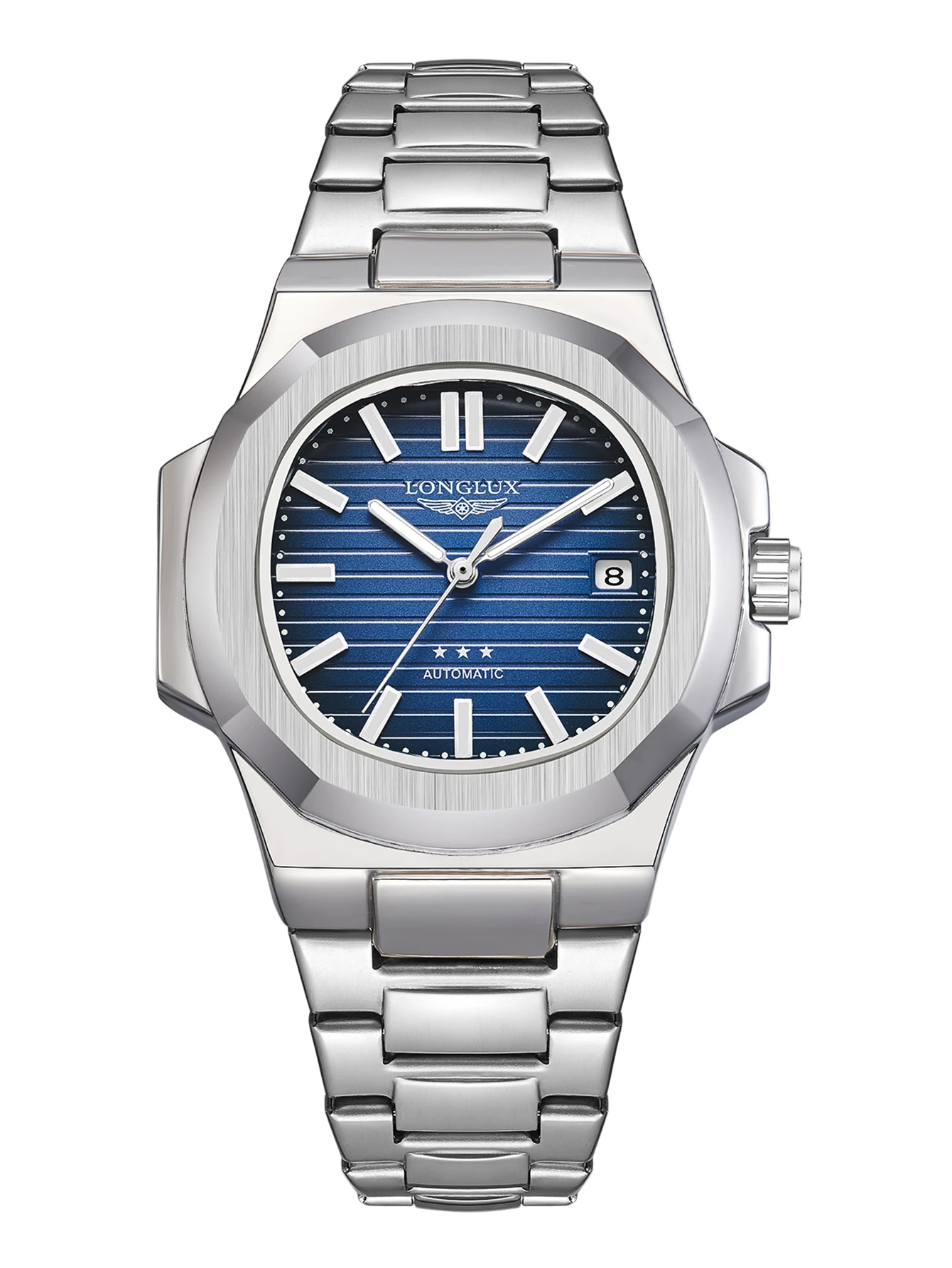 Heren automatisch horloge zakelijke datum mechanische horloges waterdicht roestvrij staal lichtgevend luxe herenhorloge vriendje cadeau