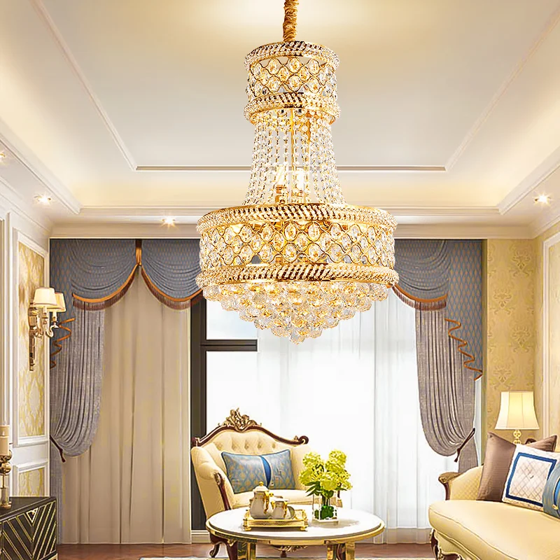 European-Style Light Luxury Crystal Chandelier Living Room Lamp Home Restaurant Lamp Hotel Lobby Sales Department Chandelier