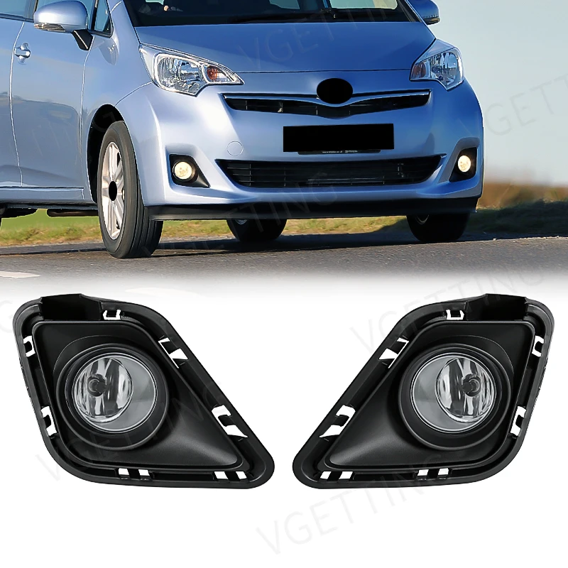 For Toyota Ractis 2010 2011 2012 2013 2014 Led Fog Lamp Auto Bumper Front Light Head Lamp Replacement Cover 12V Car Accessories