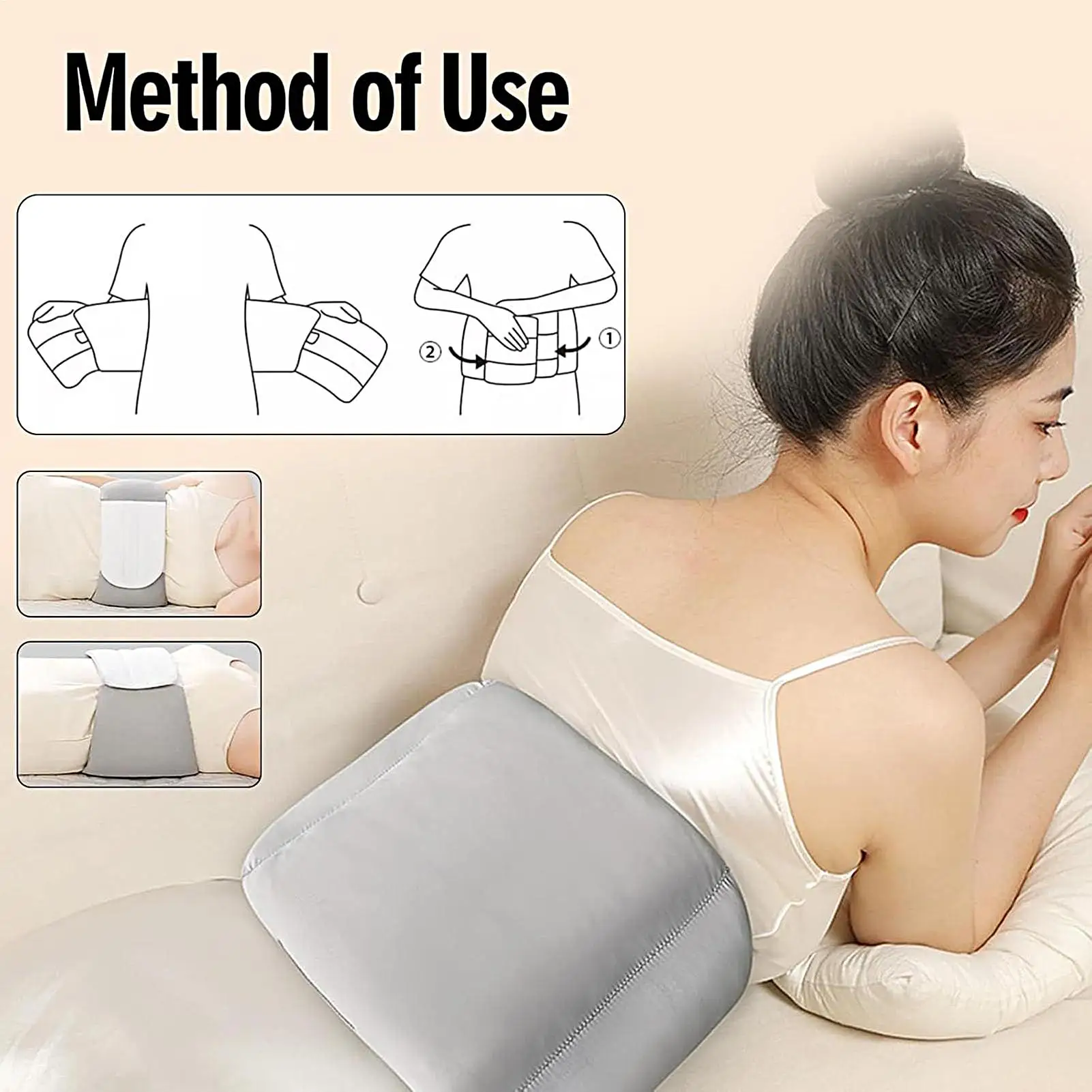 Lumbar Pillow For Bed Ergonomic Full-Wrap Breathable Lumbar Relief Bed Lower Back Pillow For Lower Back Women Men Side Sleeper