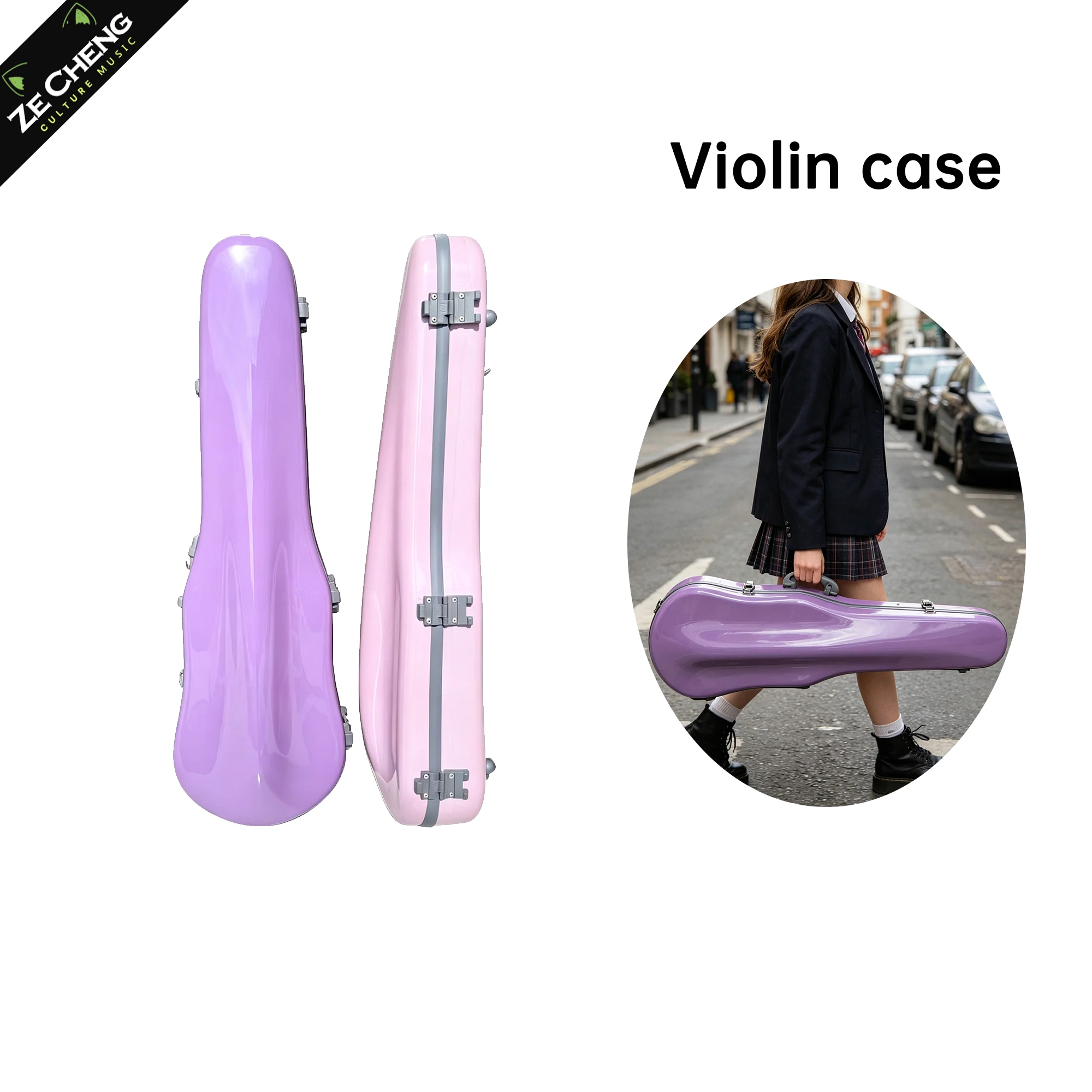 4/4 Violin Case Carbon Fiber, Waterproof & Drop-Proof, Hard Shell Lightweight, Composite Material for Protection