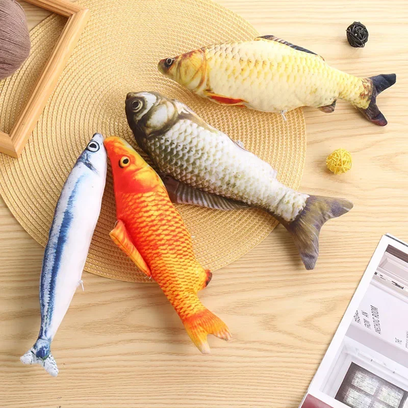 Cat Toy Interactive Floppy Fish Simulation Fish Cat Toy Fish Interactive Pet Chew Toys Playing Toy for Cat Kitten