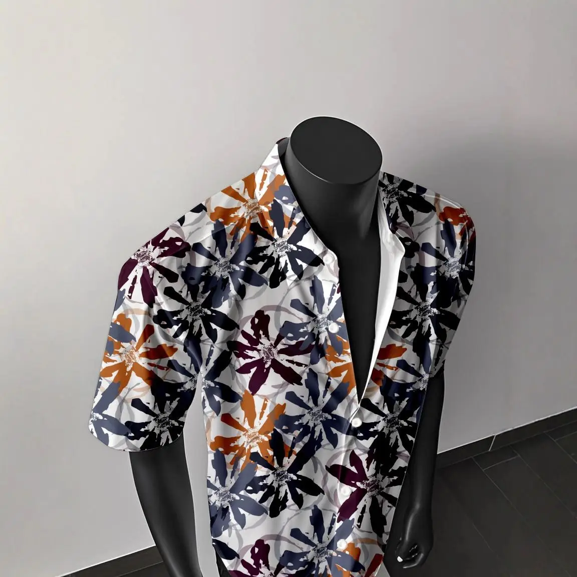 

Мужская летняя пляжная одежда из полиэстера в стиле «Хавайский ледяной шелк» с цветочным принтом, свободного кроя, для отдыха на пляже в Юго-Восточной Азии