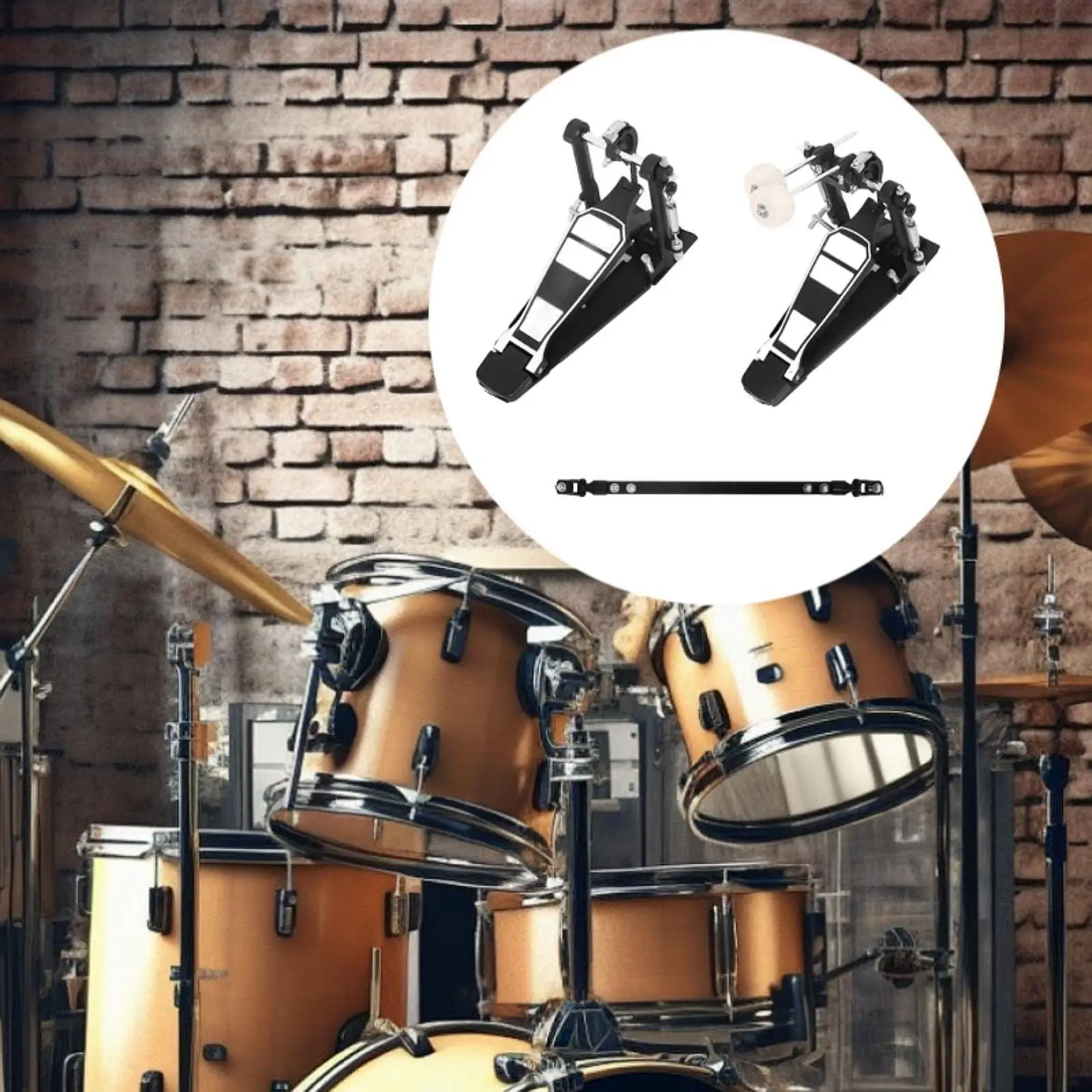 Double Kick Drum Pedal Anti Slip Aluminum Professional Drum Foot Pedal Double Chain Drive for Bass Drummers