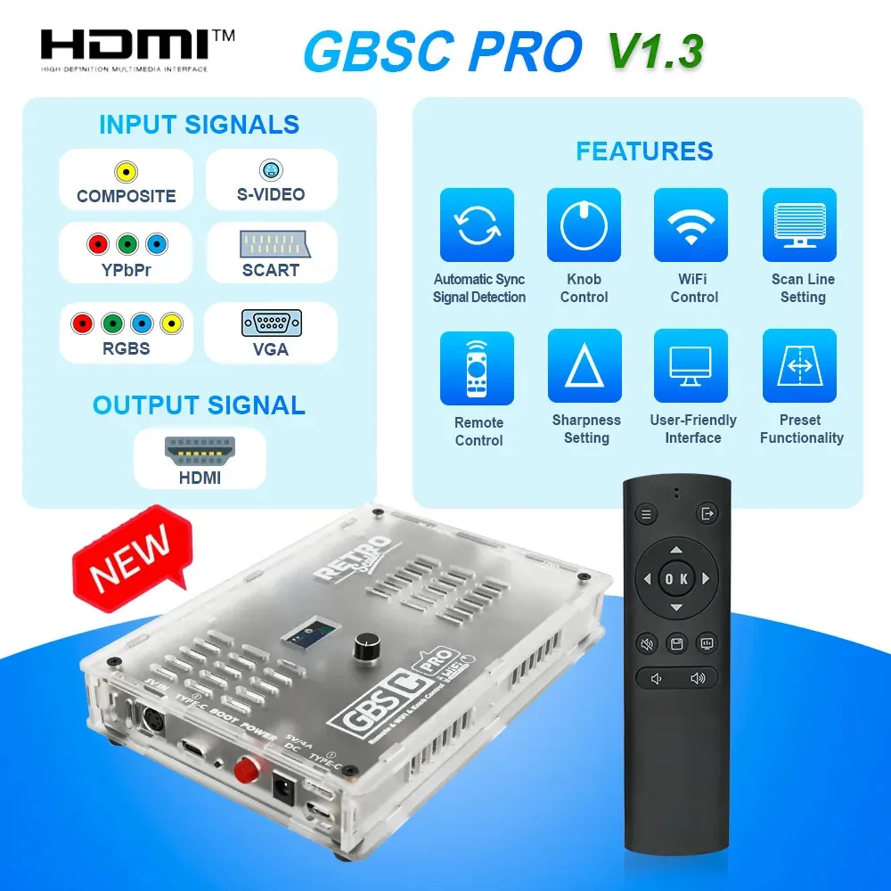 RetroScaler GBS Control Pro GBSC convertisseur vidéo RGBS VGA Scart Ypbpr Signal Composite S-Vdieo vers HDMI ™   Pour console de jeu rétro
