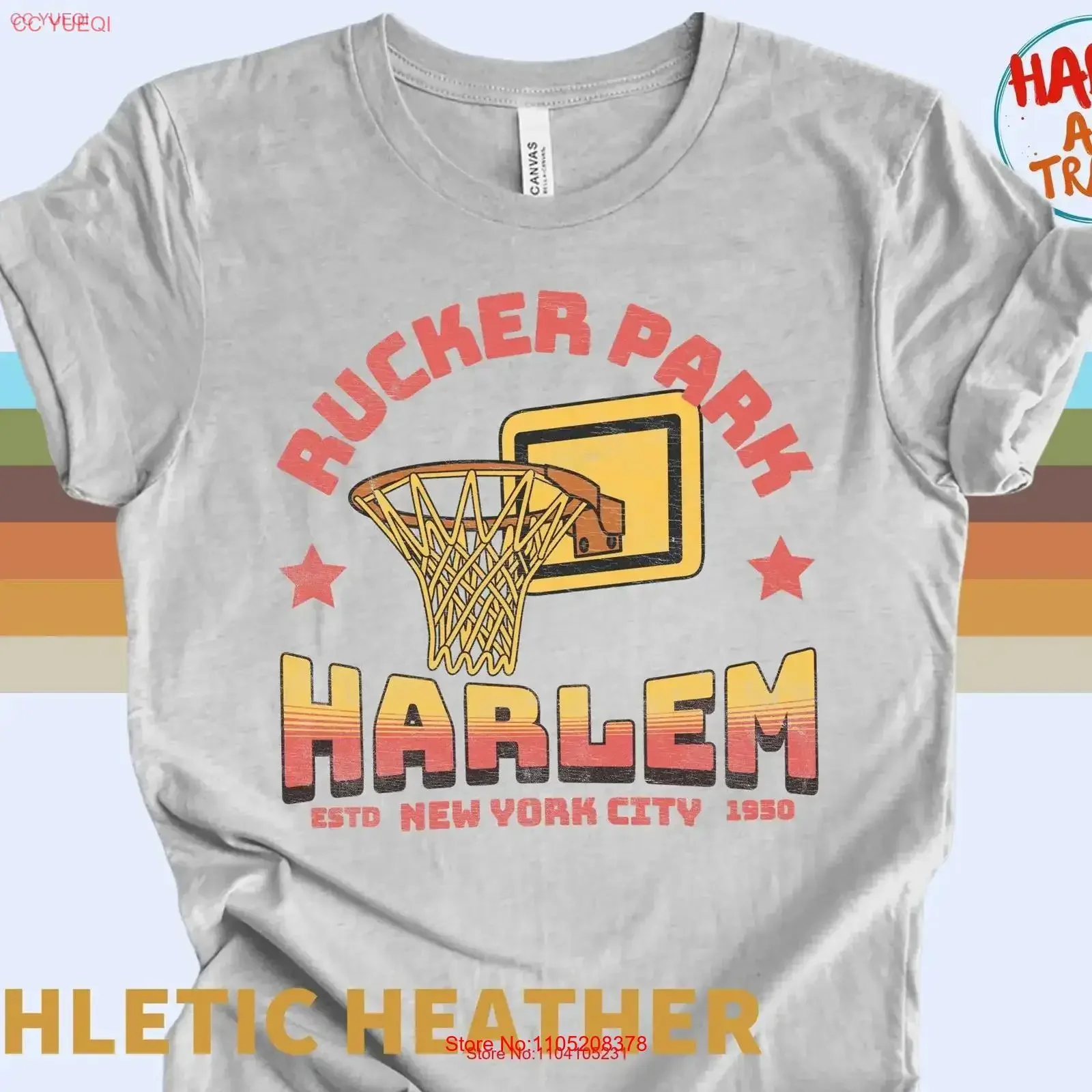Retro Rucker Park Harlem T Shirt New York SweaT NYC Vintage Travel Souvenir City vintage Washed Stylish Unisex Breathable