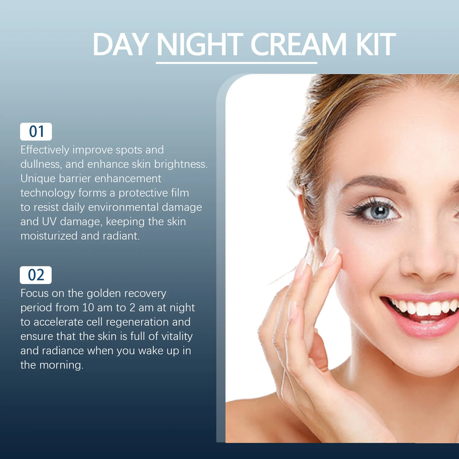 Day Night Face Cream Collagen Improve Dullness Fade Mela-nin Improve Dullness Brighten Moisturize Refresh Skin Rejuvenating Set