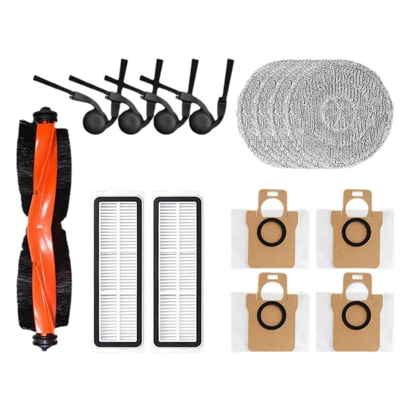 

Запасные части и аксессуары N98R для робота-пылесоса Xiaomi Robot Vacuum 5 PRO/ OV21CN: основная и боковые щетки, салфетки для влажной уборки, HEPA-фильтры, мешки для сбора пыли.