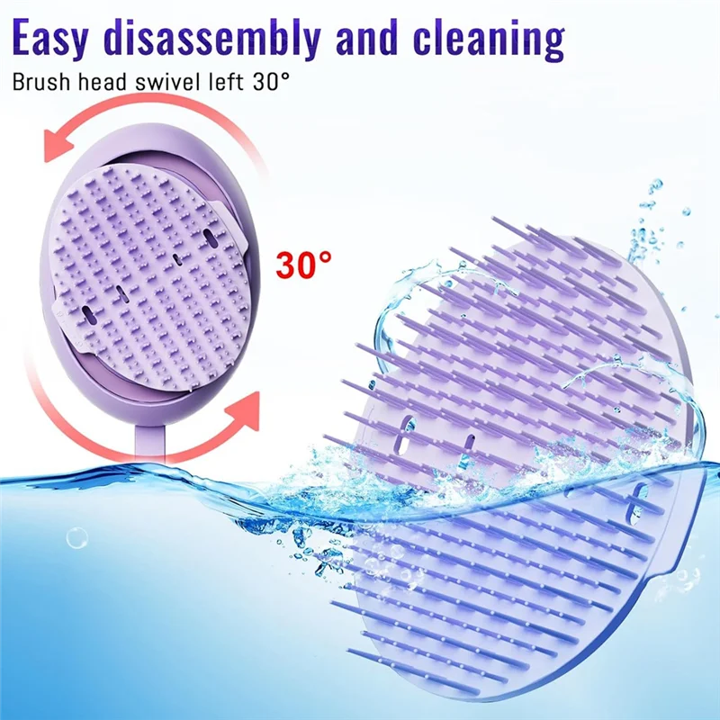 N89R مدلك فروة الرأس أجهزة نمو الشعر فرشاة شعر كهربائية لتحفيز بصيلات الشعر - رؤوس قابلة لإعادة الشحن تهتز