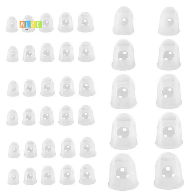 A12E-40 Pcs Fingertip Protectors, 5 Sizes Ukulele Finger Caps,For Guitar Ukulele Stringed Instruments