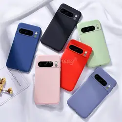For Google Pixel 8 Pro Case Liquid Silicone Cover Pixel 8 Pro 7 Pro 7A 6 Pro 6A 8A Cover TPU Soft Rubber Protector Phone Case