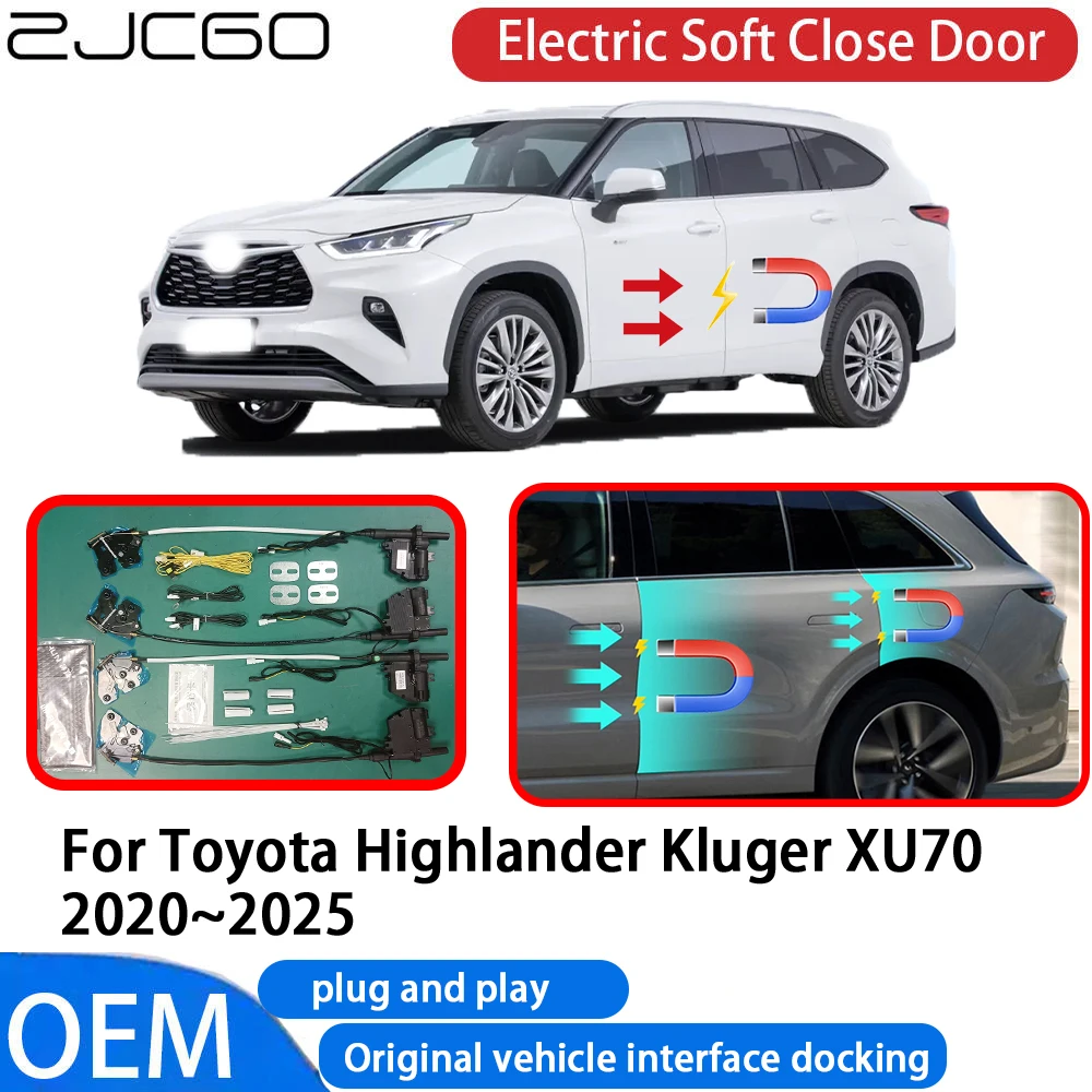 

ZJCGO for Toyota Highlander Kluger XU70 2020-2025 Car Automatic Electric Soft Close Door Closer System OEM Plug and Play