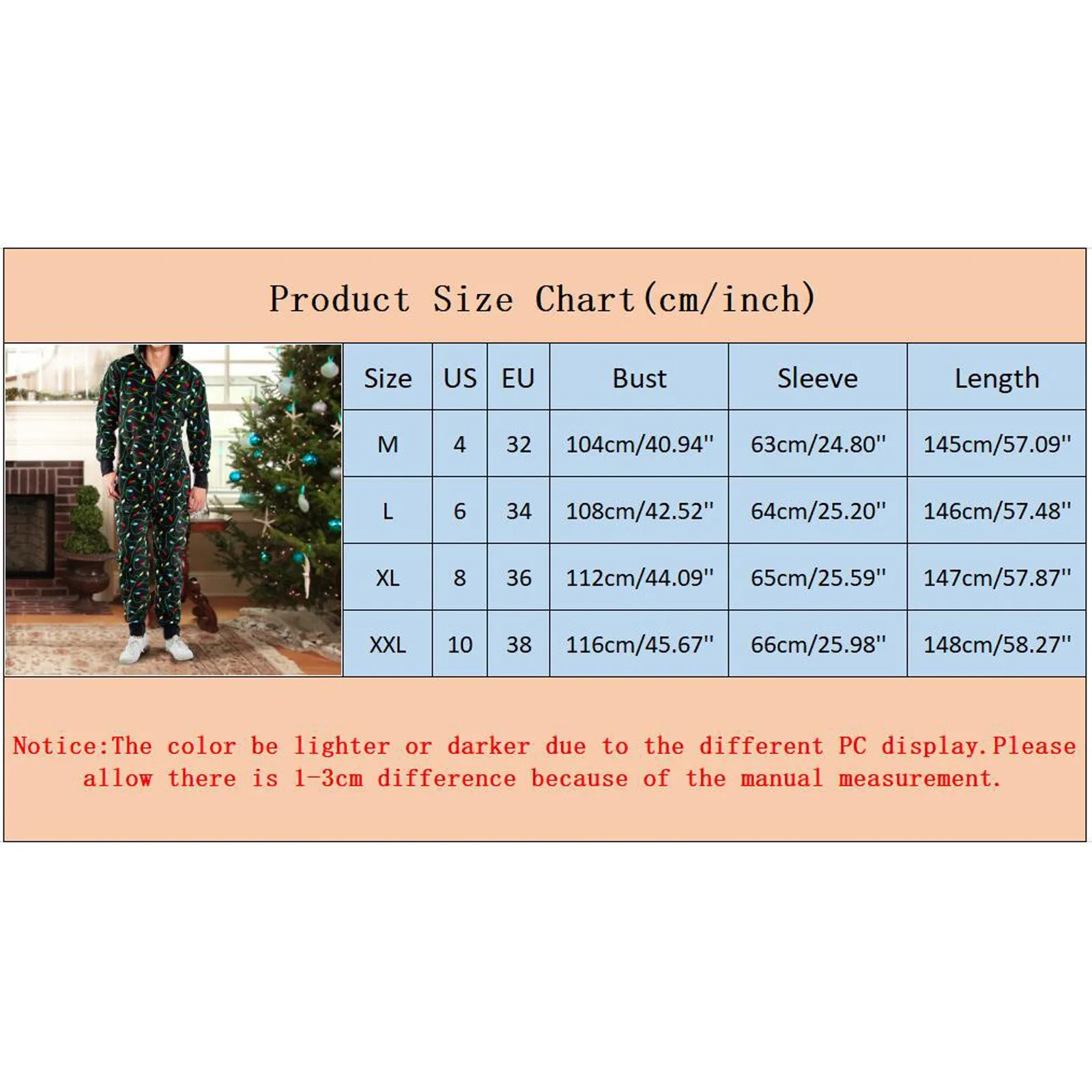 Autumn Winter Onesies Mens Plaid Christmas Elk Printed Zipper Hooded Jumpsuit Long Sleeve Navidad Hood Pyjamas Nightwear Onesies