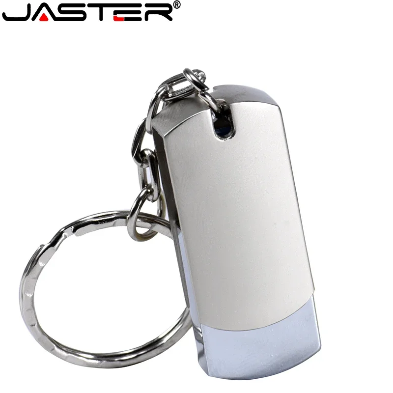 

JASTER Metal USB Flash Drive 128GB Key Chain Memory Stick 64GB Rotatable Pen Drive 32GB Mini Creative Storage Devices Gift 16GB