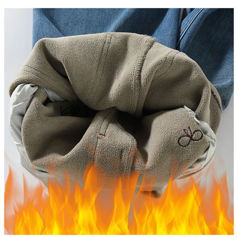 Children Winter y2k Harajuku Retro Blue Thermal Jeans with Cherry Embroidery For Girls Gothic Trousers Fashion Warm Denim Pants