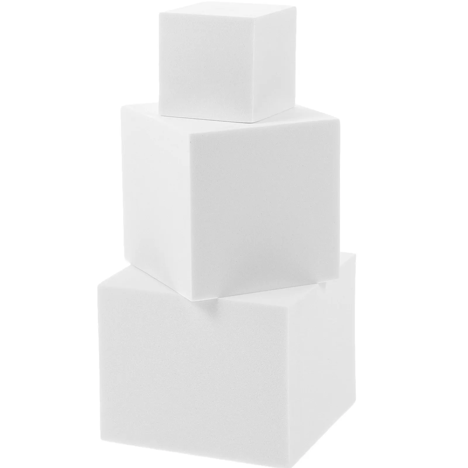 3Pcs White Foam Cube Photo Shoot Props Geometry Display Blocks for Jewelry Cosmetics Photography Foam Cube Photo Prop