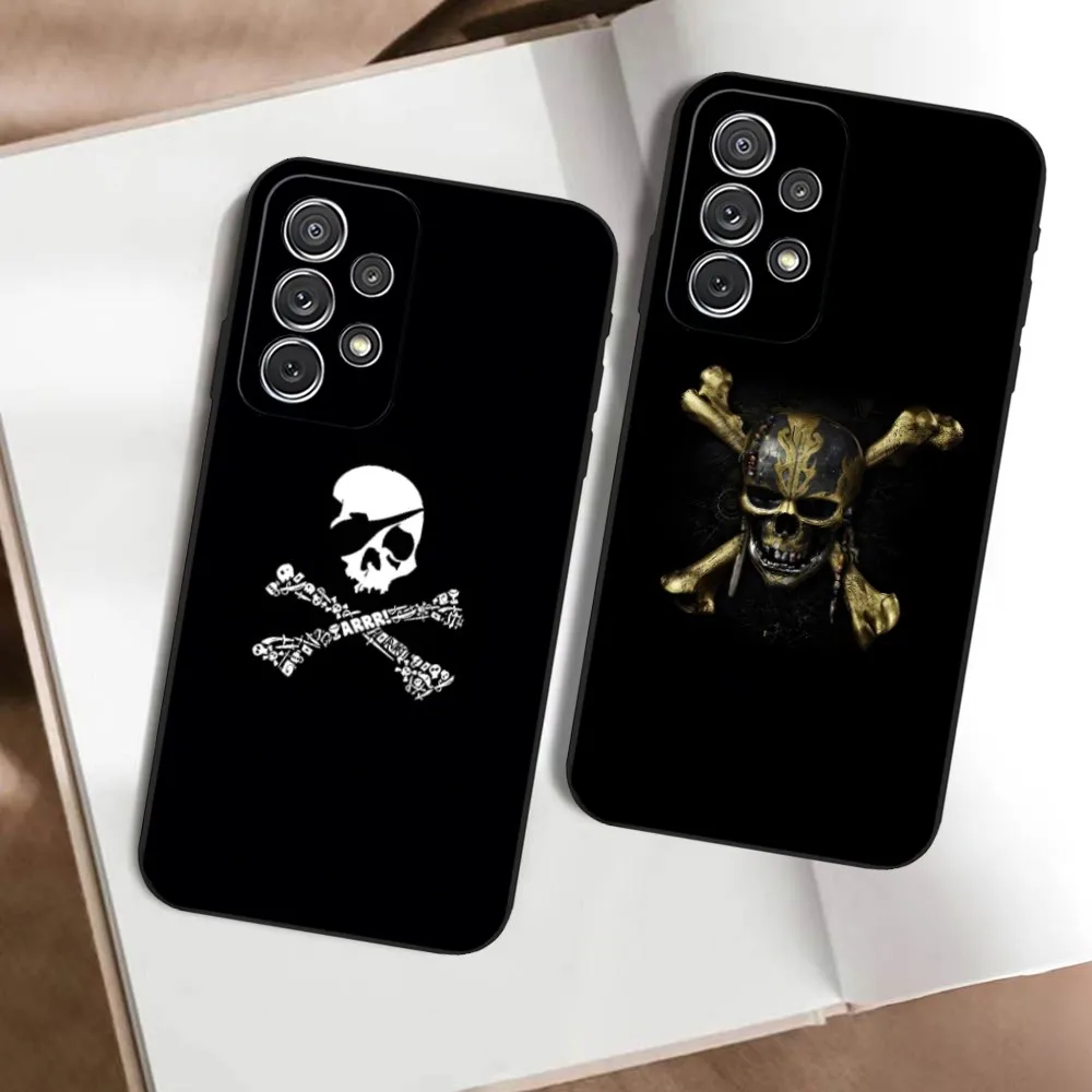 B-Black P-Pirate S-Skull Phone Case for Samsung s20 s21 s22 s23 a24 a34 a54 m54 n20 ultra plus  protective case