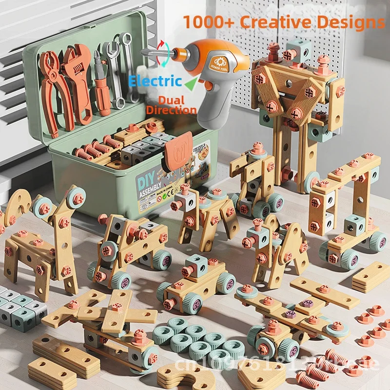 DIY Tool Box Set for Children 4-6 Years Old Simulation Puzzle Disassembly Assembly Screw Repair Tools Set Boys & Girls