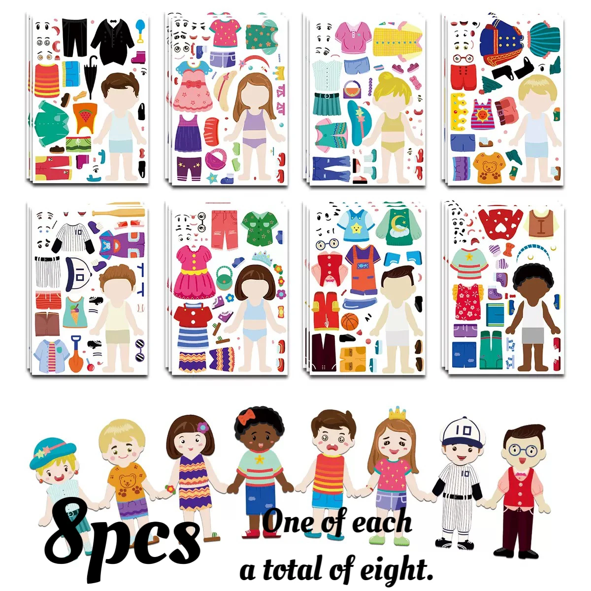 8 قطع/مجموعة من ملصقات الكولاج للفتيات، لوحة ملونة ممتعة، دفتر ملاحظات DIY، هاتف محمول، ملصقات حفلات تزيين الكمبيوتر المحمول