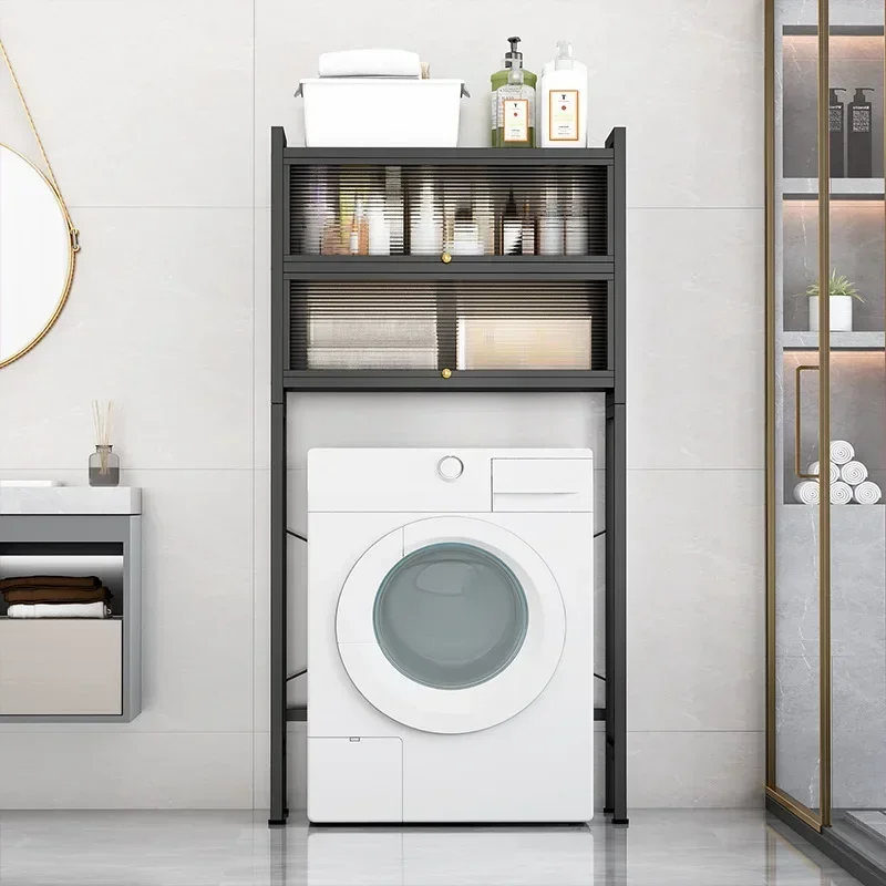 Bathroom rack with door Washing machine Toilet rack Above storage rack with door shelf Household